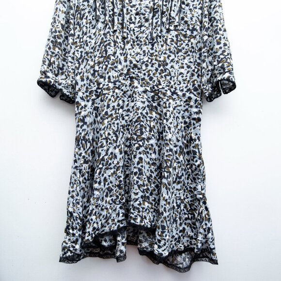 Zadig & Voltaire Leopard Knee Length Dress Raspail Leo Crinkle Dress - Picture 4 of 10